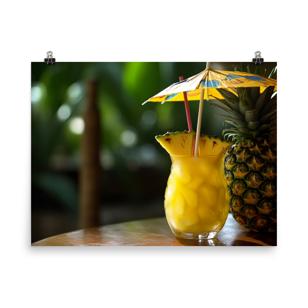 Chilled pineapple juice photo paper poster - Posterfy.AI