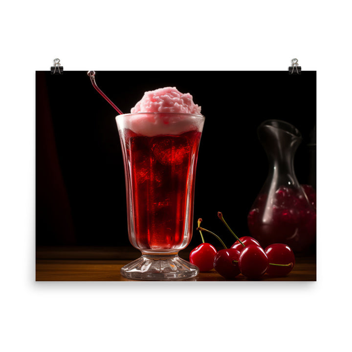 Cherry Soda Float Delight photo paper poster - Posterfy.AI