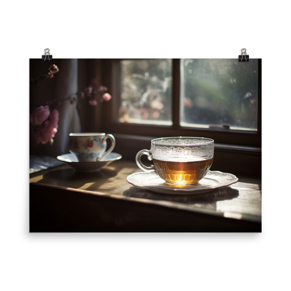 Aromatic Bliss of Earl Grey Tea photo paper poster - Posterfy.AI