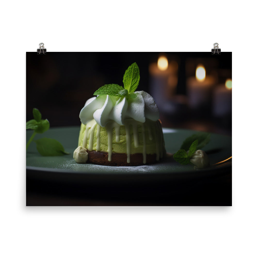 Matcha flavored dessert photo paper poster - Posterfy.AI