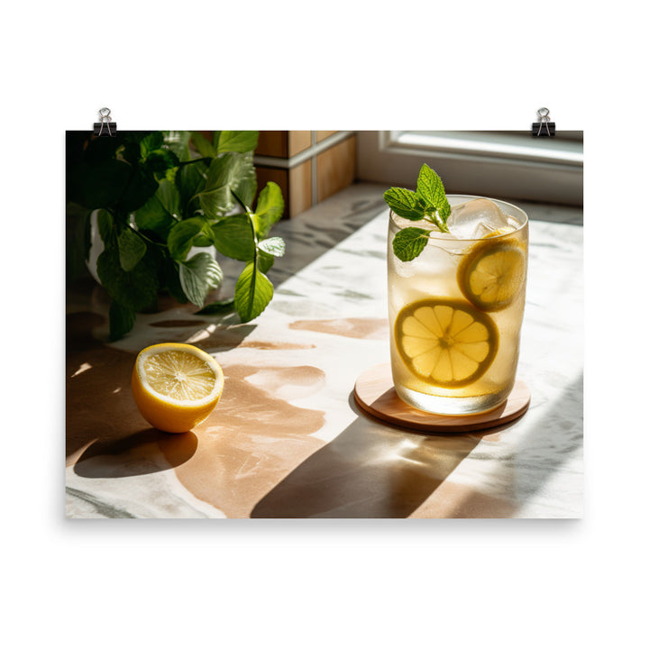 Iced white tea and lemon photo paper poster - Posterfy.AI