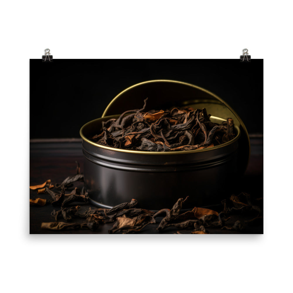 Black Tea Leaves photo paper poster - Posterfy.AI