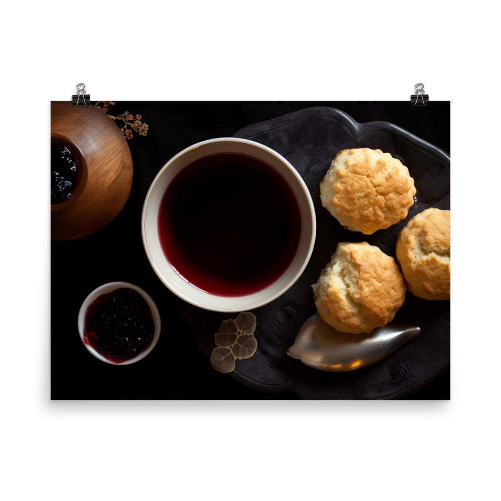 Black Tea and Scones photo paper poster - Posterfy.AI
