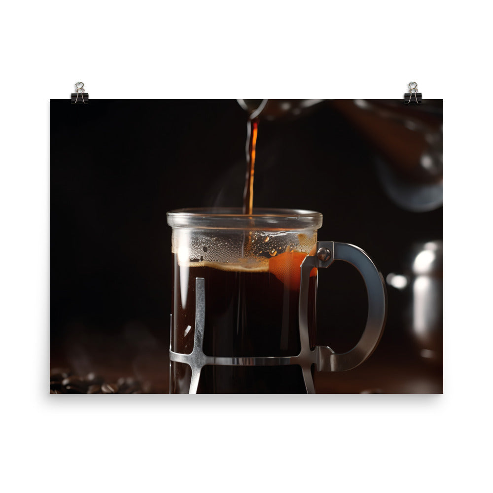 French Press Coffee at its Finest photo paper poster - Posterfy.AI