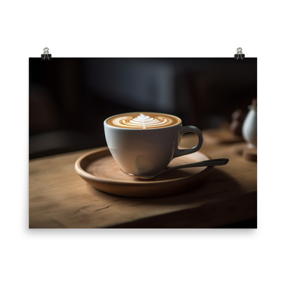 Creamy Flat White Delight photo paper poster - Posterfy.AI
