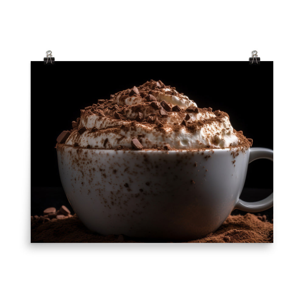 Creamy Cappuccino with Cocoa Sprinkles photo paper poster - Posterfy.AI