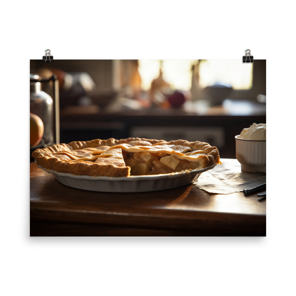 Homemade Apple Pie with a Flaky Crust photo paper poster - Posterfy.AI