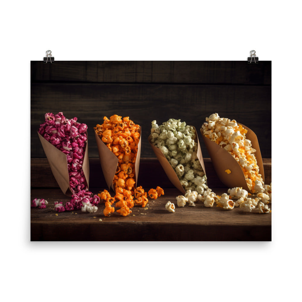 Gourmet Popcorn Trio photo paper poster - Posterfy.AI