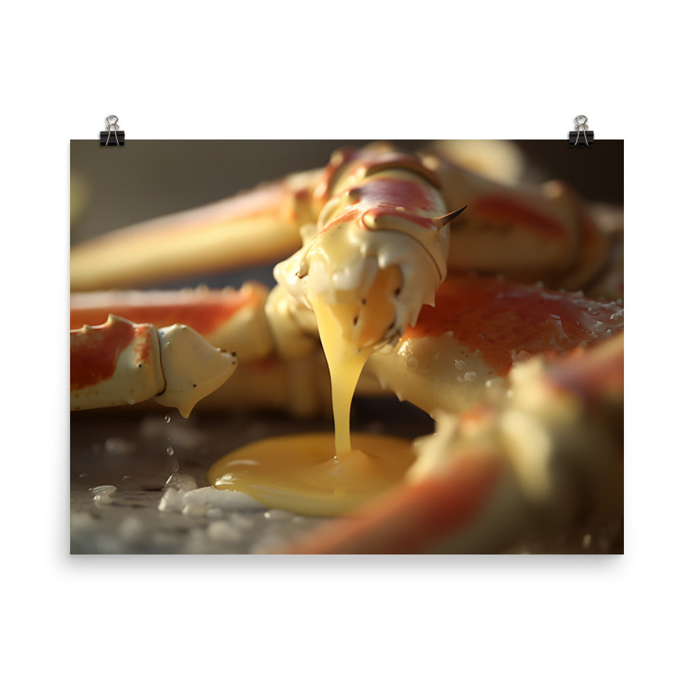 Crab Legs with Melted Butter photo paper poster - Posterfy.AI