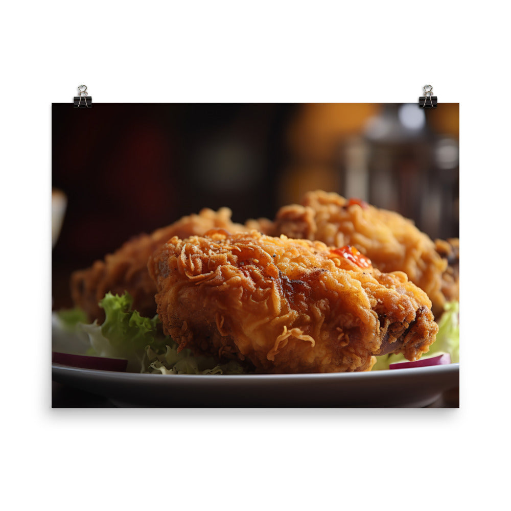 Crispy Fried Chicken with Spicy Seasoning photo paper poster - Posterfy.AI