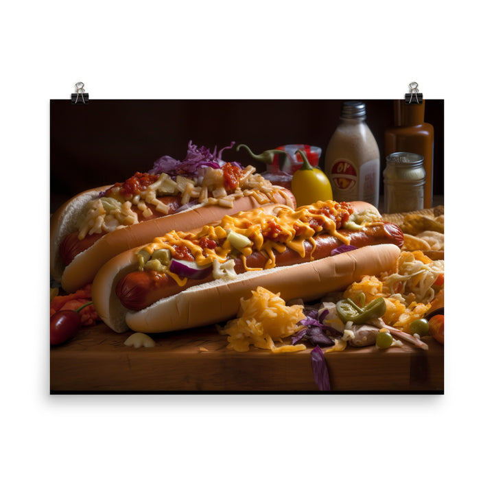 Hot Dog with All the Fixins photo paper poster - Posterfy.AI