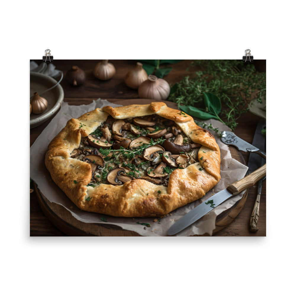Brie and Mushroom Galette photo paper poster - Posterfy.AI