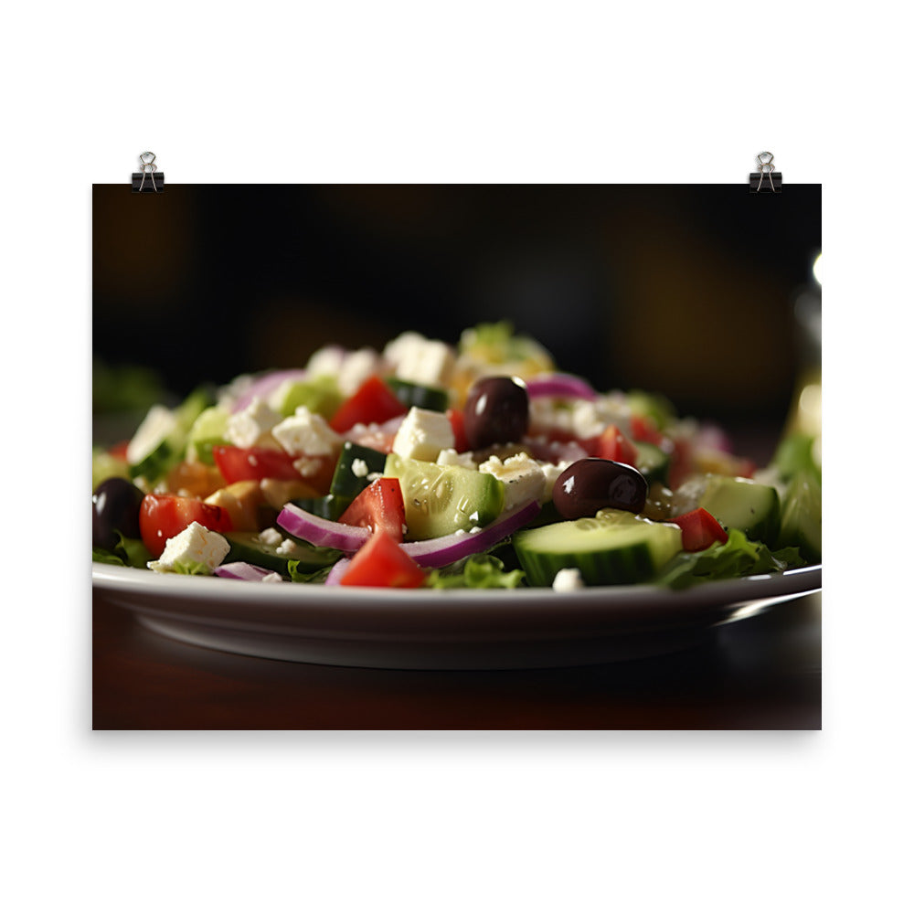 Greek Salad with Feta photo paper poster - Posterfy.AI