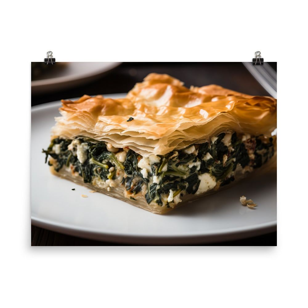 Feta and Spinach Tart photo paper poster - Posterfy.AI