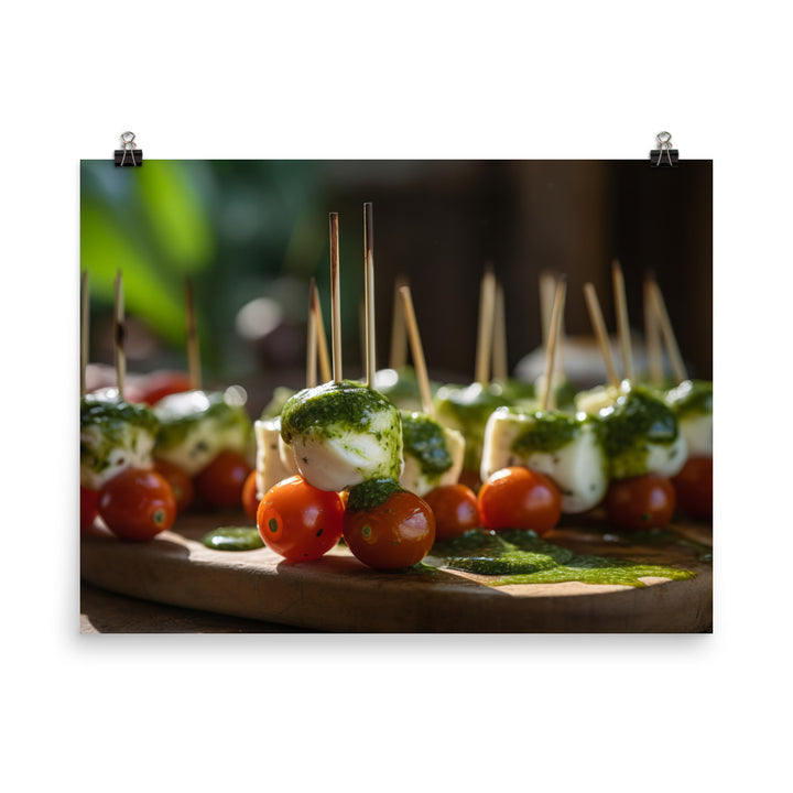 Mozzarella and Tomato Skewers photo paper poster - Posterfy.AI