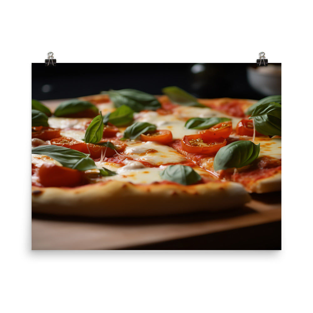 Margherita Pizza photo paper poster - Posterfy.AI