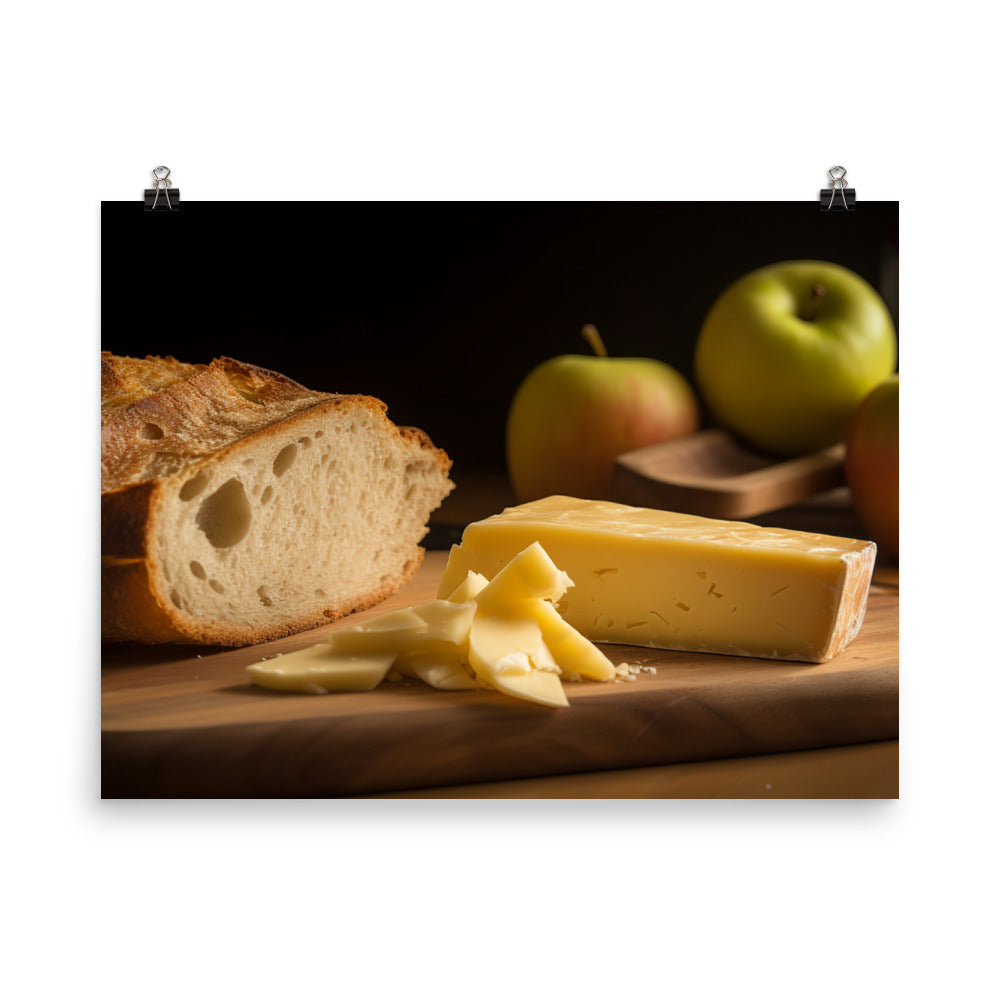 A slice of aged cheddar photo paper poster - Posterfy.AI