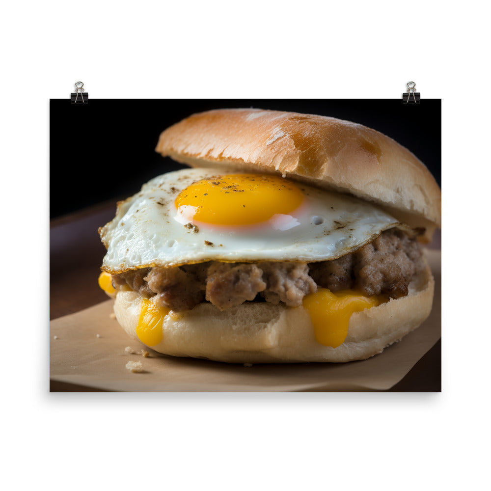 Sausage Breakfast Sandwich photo paper poster - Posterfy.AI