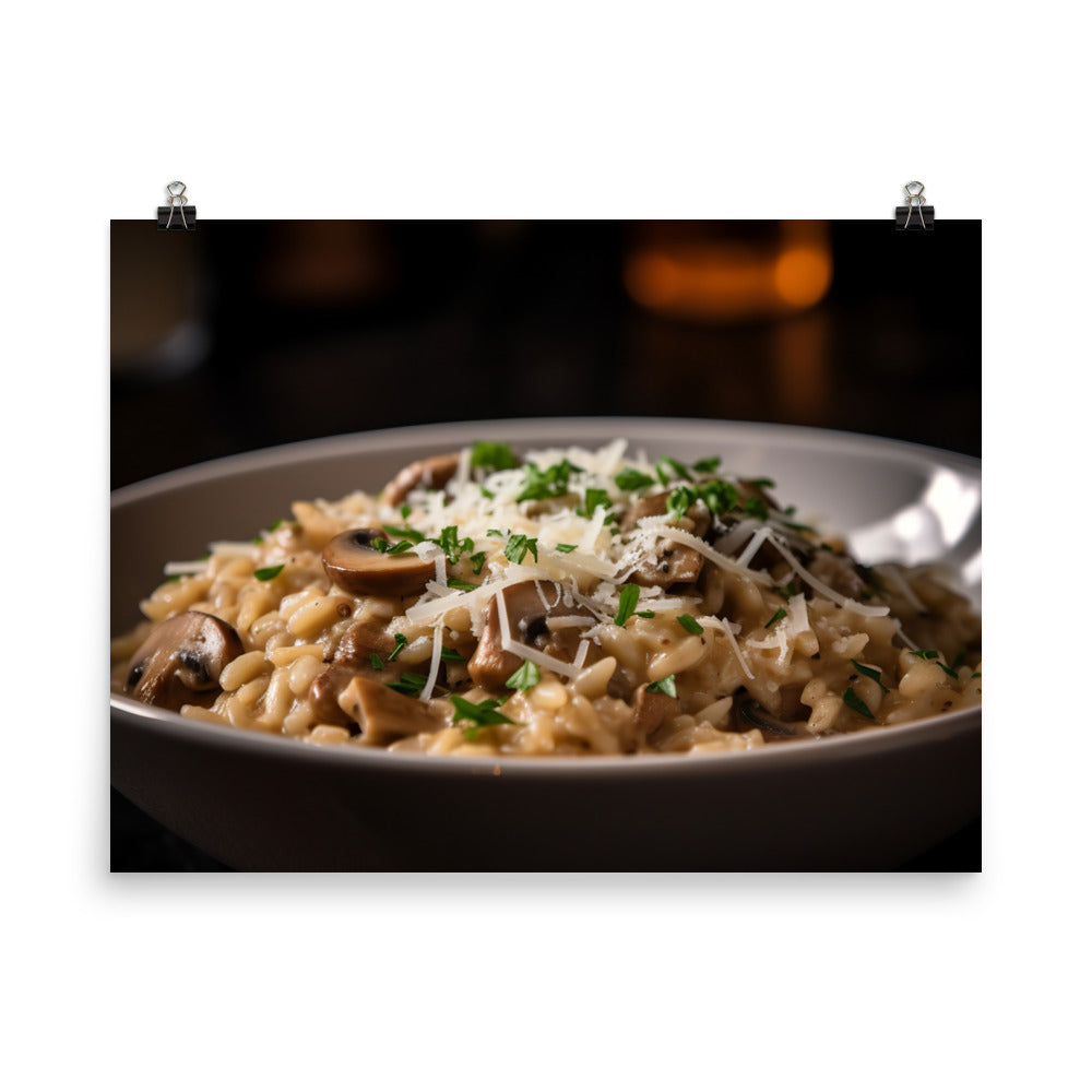Sausage and Mushroom Risotto photo paper poster - Posterfy.AI