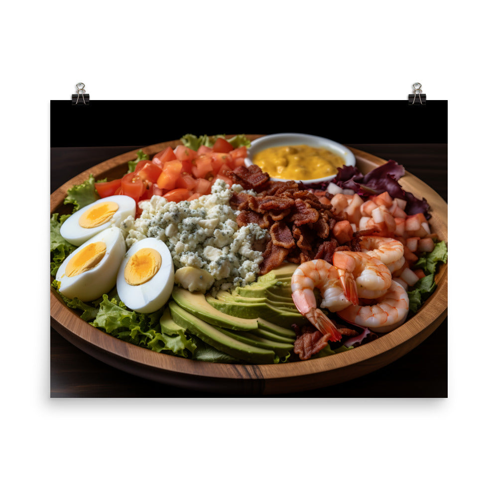 Cobb salad with shrimp photo paper poster - Posterfy.AI