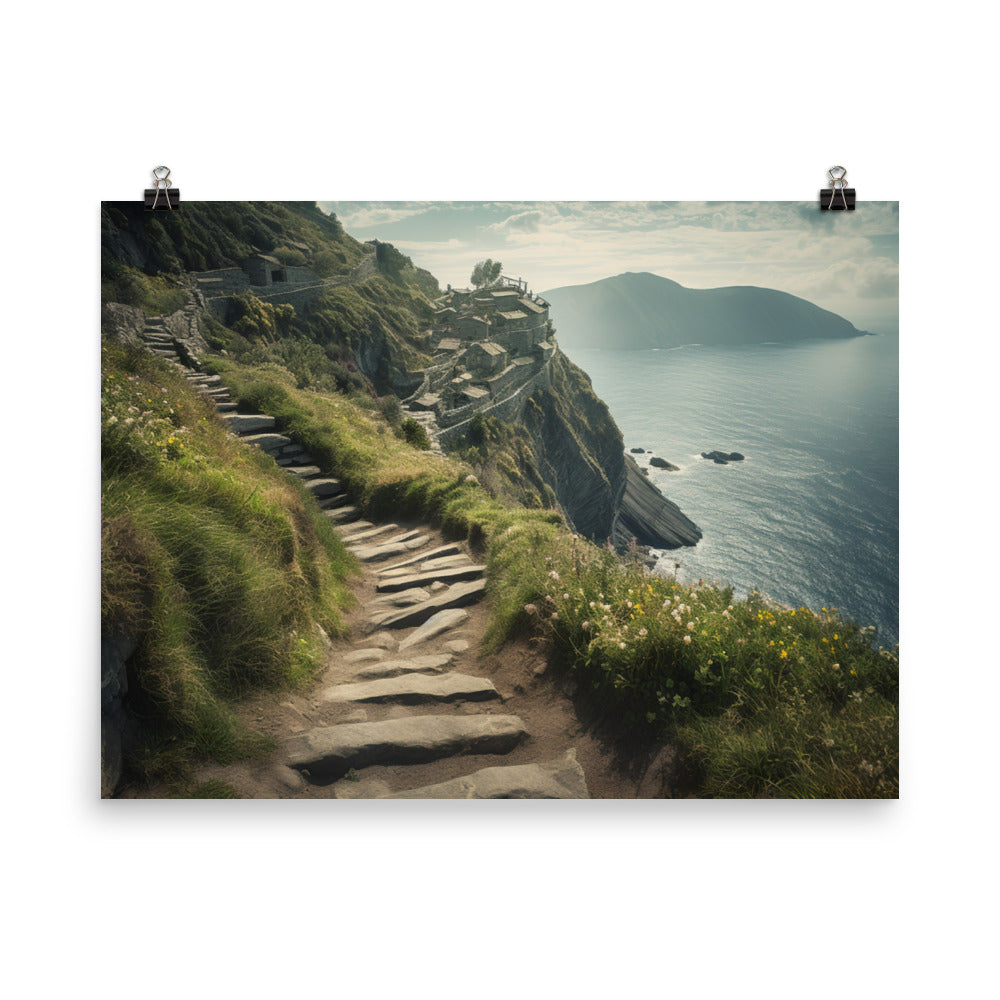 Trails of the Cinque Terre photo paper poster - Posterfy.AI