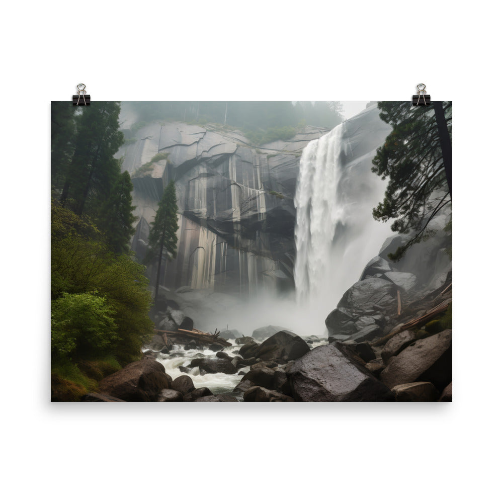 Vernal Fall in Yosemite photo  paper poster - Posterfy.AI