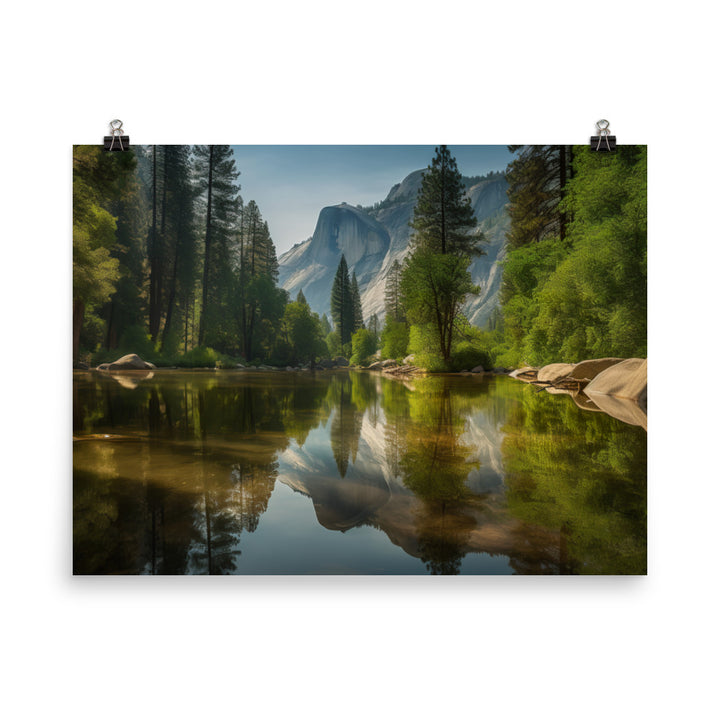 Unveiling Yosemites Serene Beauty photo  paper poster - Posterfy.AI