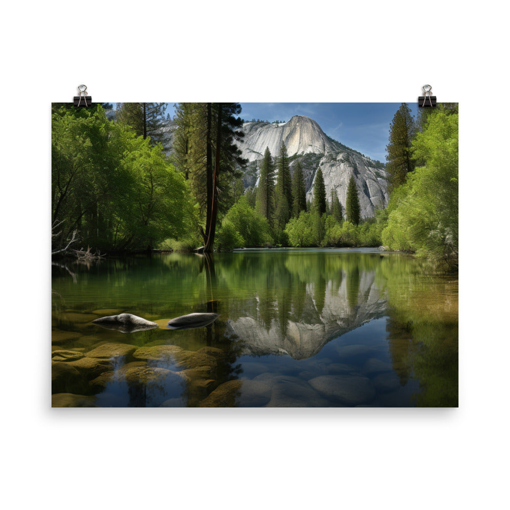 Unveiling Yosemites Serene Beauty photo  paper poster - Posterfy.AI