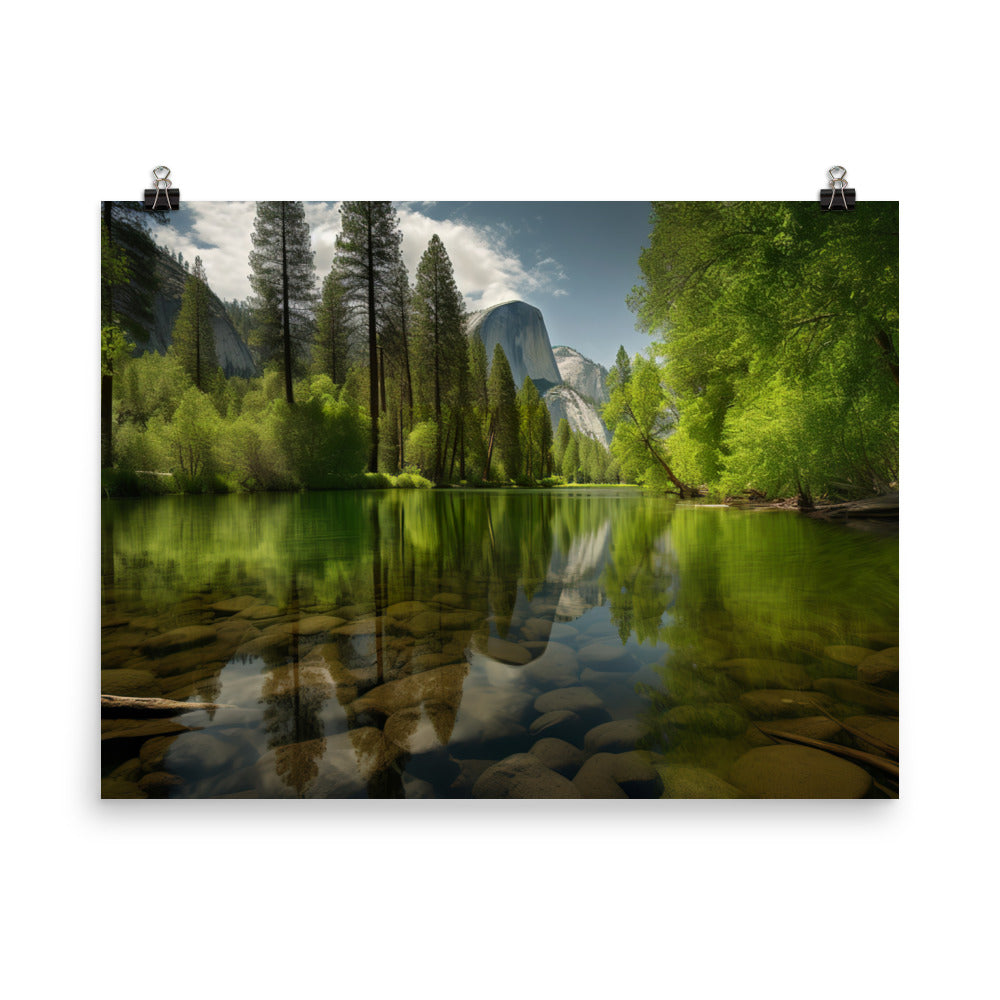 Unveiling Yosemites Serene Beauty photo  paper poster - Posterfy.AI