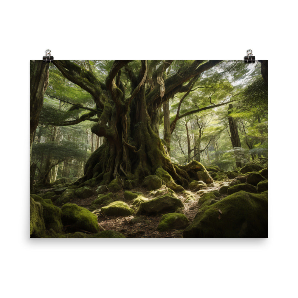 Yakushimas Majestic Yakusugi Cedar Trees photo  paper poster - Posterfy.AI