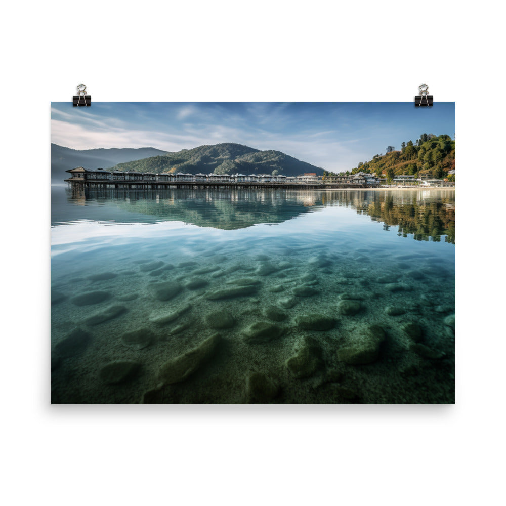 Amanohashidate Mirrored in Miyazu Bay photo  paper poster - Posterfy.AI