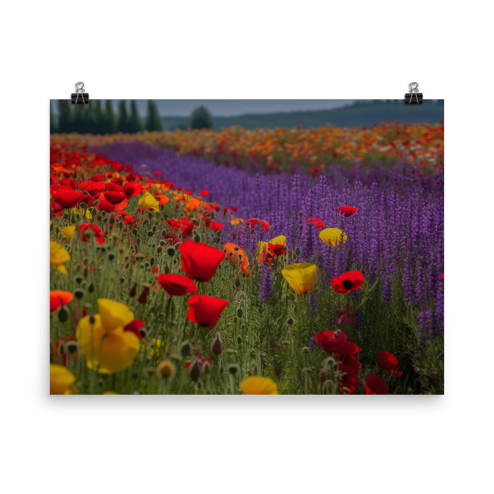 Bieis Colorful Fields in Bloom photo  paper poster - Posterfy.AI