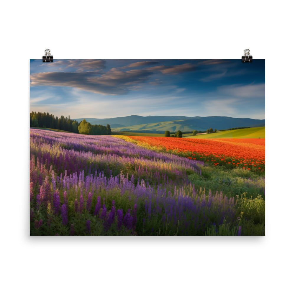 Bieis Colorful Fields in Bloom photo  paper poster - Posterfy.AI