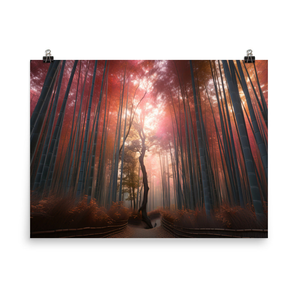 Seasonal Splendor in Arashiyama Bamboo Grove photo  paper poster - Posterfy.AI