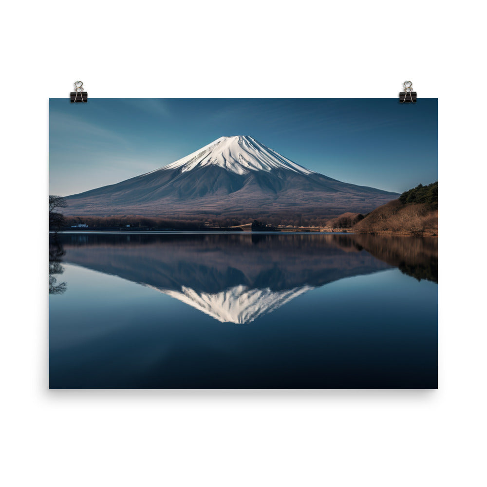 Reflections of Mount Fuji photo  paper poster - Posterfy.AI