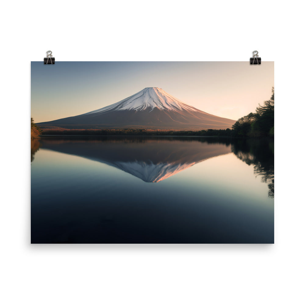 Reflections of Mount Fuji photo  paper poster - Posterfy.AI