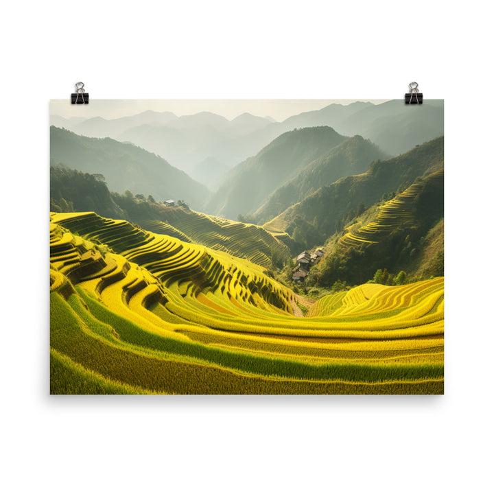 Beauty of Guilin Rice Terraces photo paper poster - Posterfy.AI