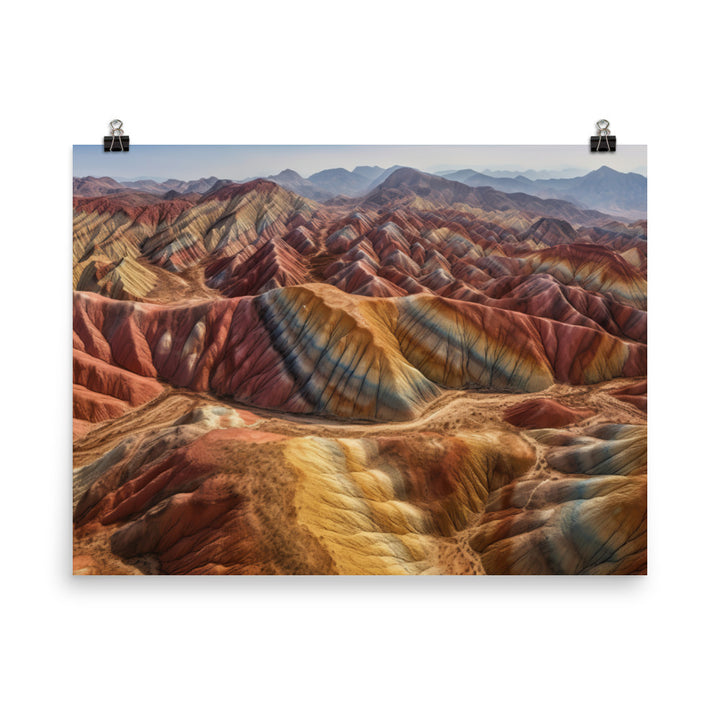 Zhangye Danxia Landform from Above photo paper poster - Posterfy.AI