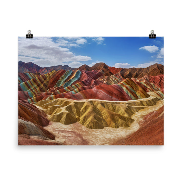 Vibrant Colors of Zhangye Danxia Landform photo paper poster - Posterfy.AI