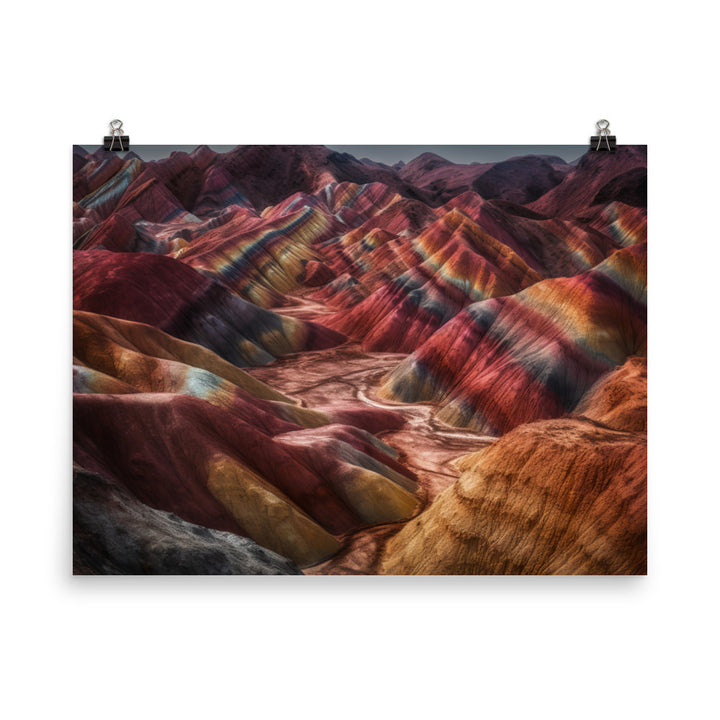 Surreal Beauty of Zhangye Danxia Landform photo paper poster - Posterfy.AI