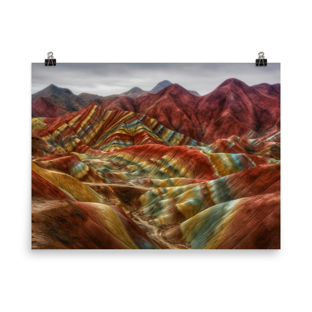 Surreal Beauty of Zhangye Danxia Landform photo paper poster - Posterfy.AI