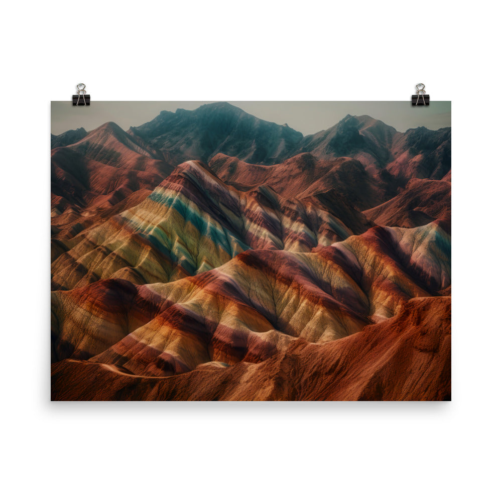 Dynamic Textures of Zhangye Danxia Landform photo paper poster - Posterfy.AI