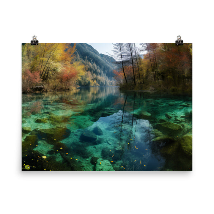 Jiuzhaigou Valleys Scenic Splendor photo paper poster - Posterfy.AI