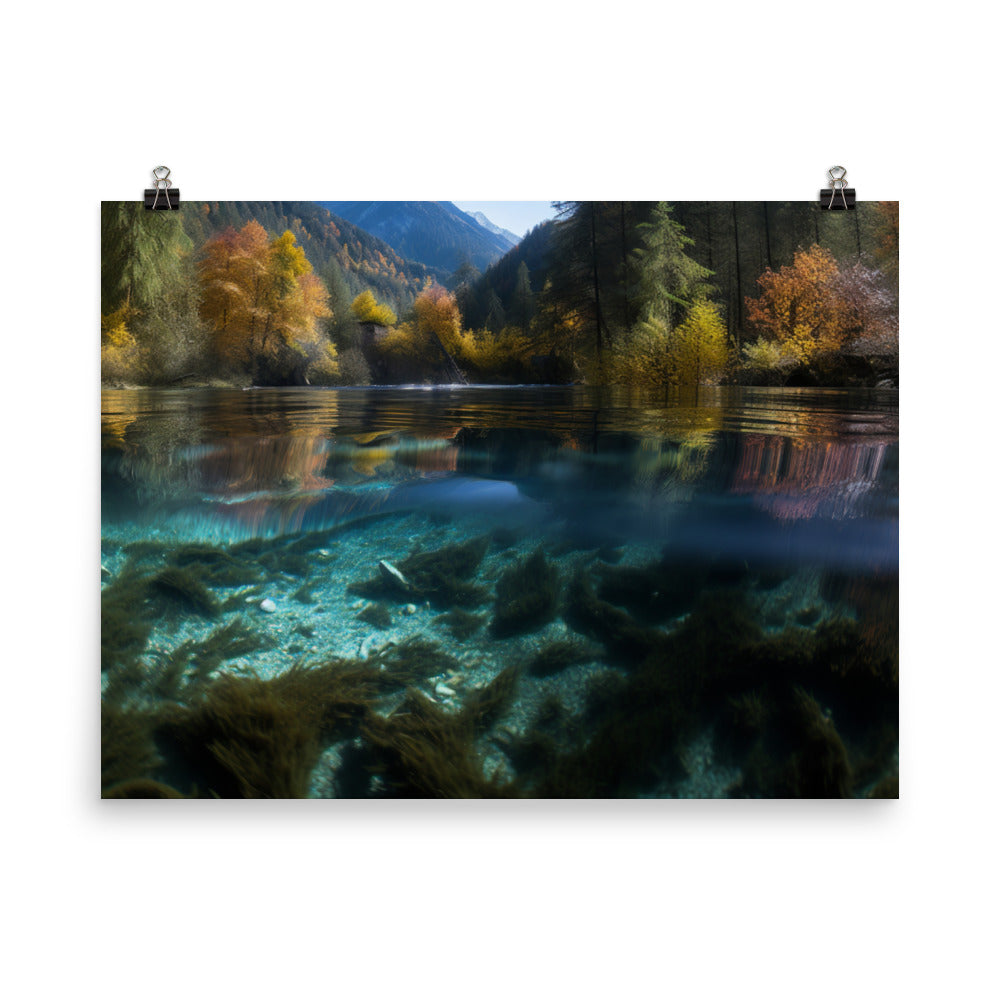 Jiuzhaigou Valleys Scenic Splendor photo paper poster - Posterfy.AI