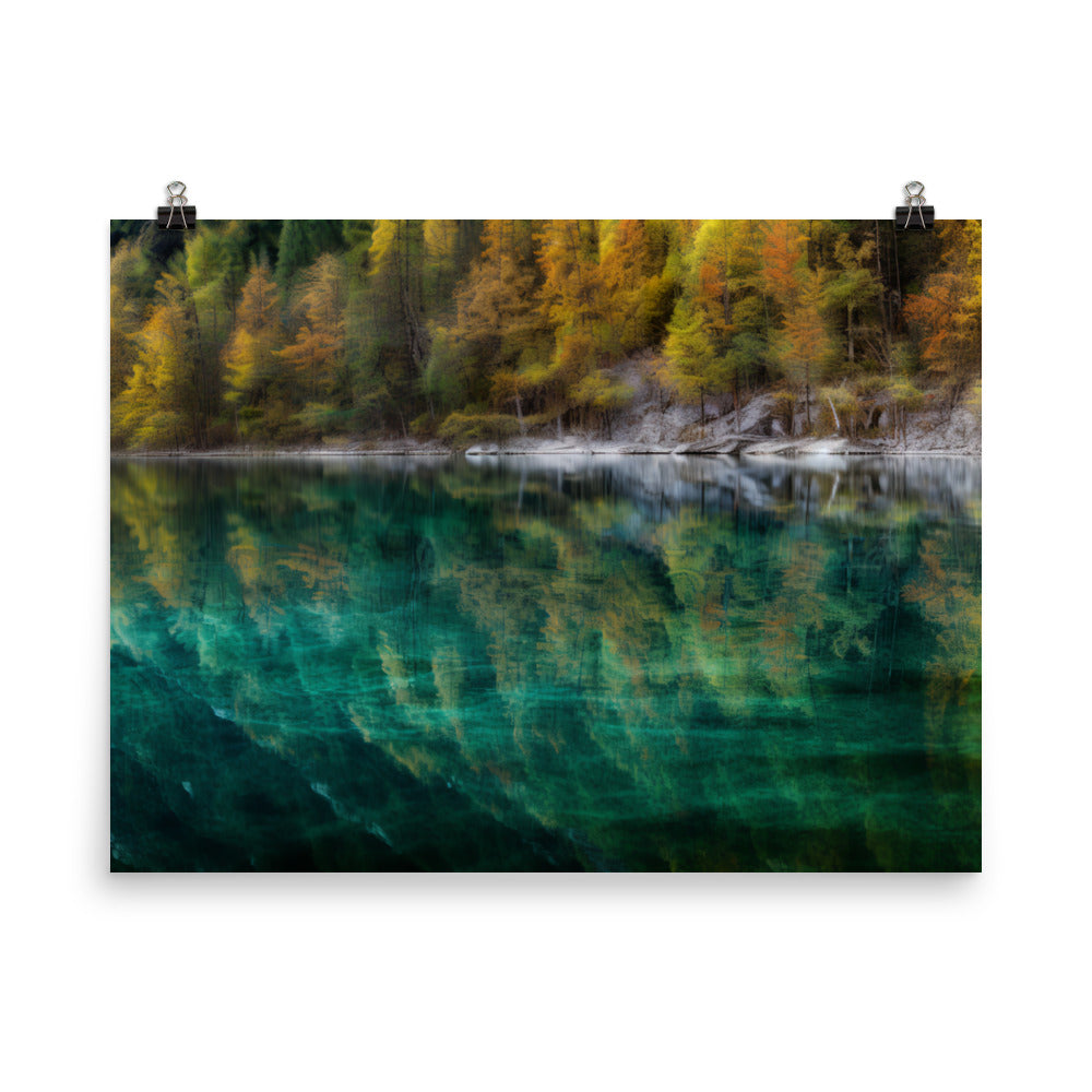 Jiuzhaigou Valleys Scenic Splendor photo paper poster - Posterfy.AI