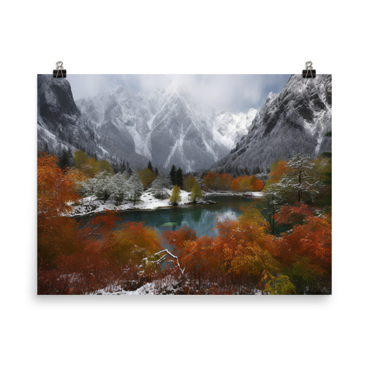 Jiuzhaigou Valleys Autumn Foliage photo paper poster - Posterfy.AI