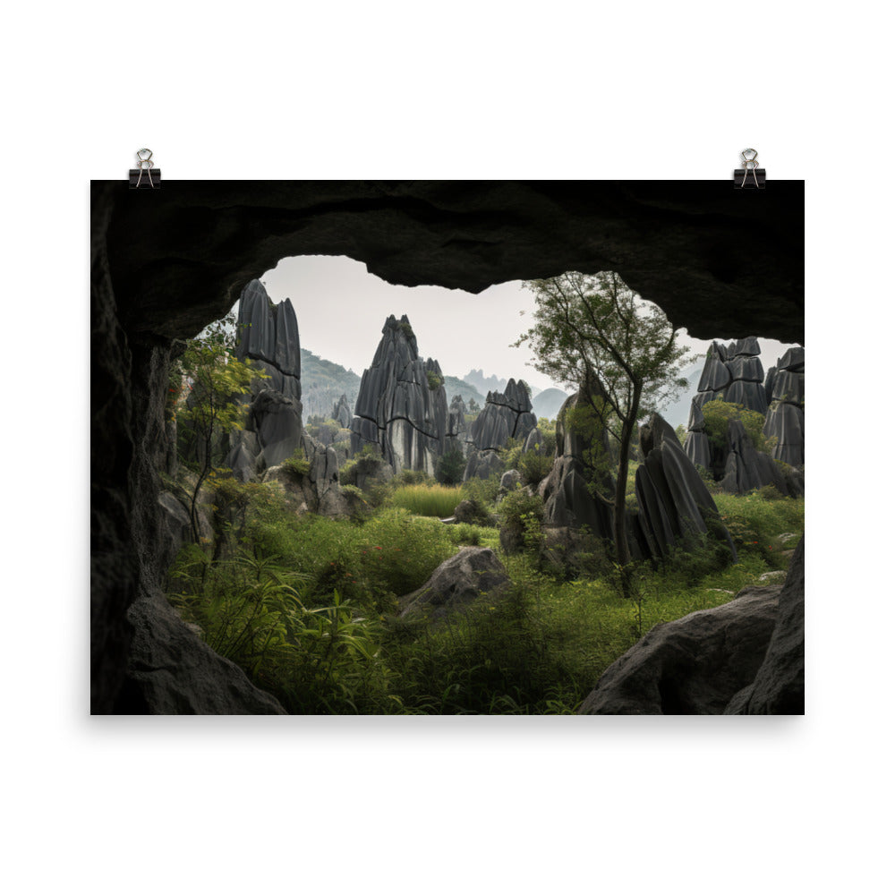 Shilin Stone Forest with Natural Archways photo paper poster - Posterfy.AI