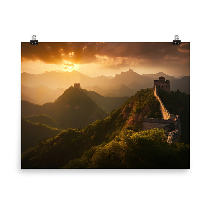 Capturing the Great Wall at Sunrise photo paper poster - Posterfy.AI