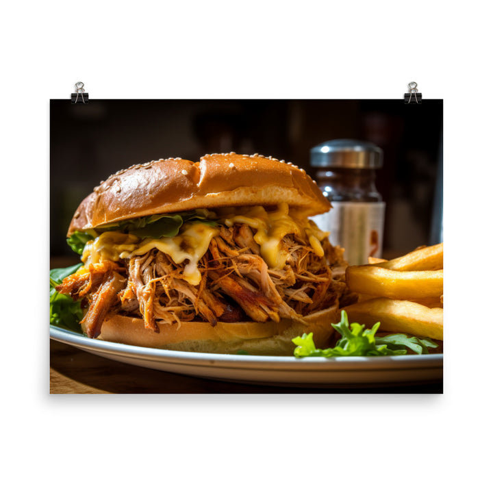 Ultimate Pulled Pork Sandwich photo paper poster - Posterfy.AI