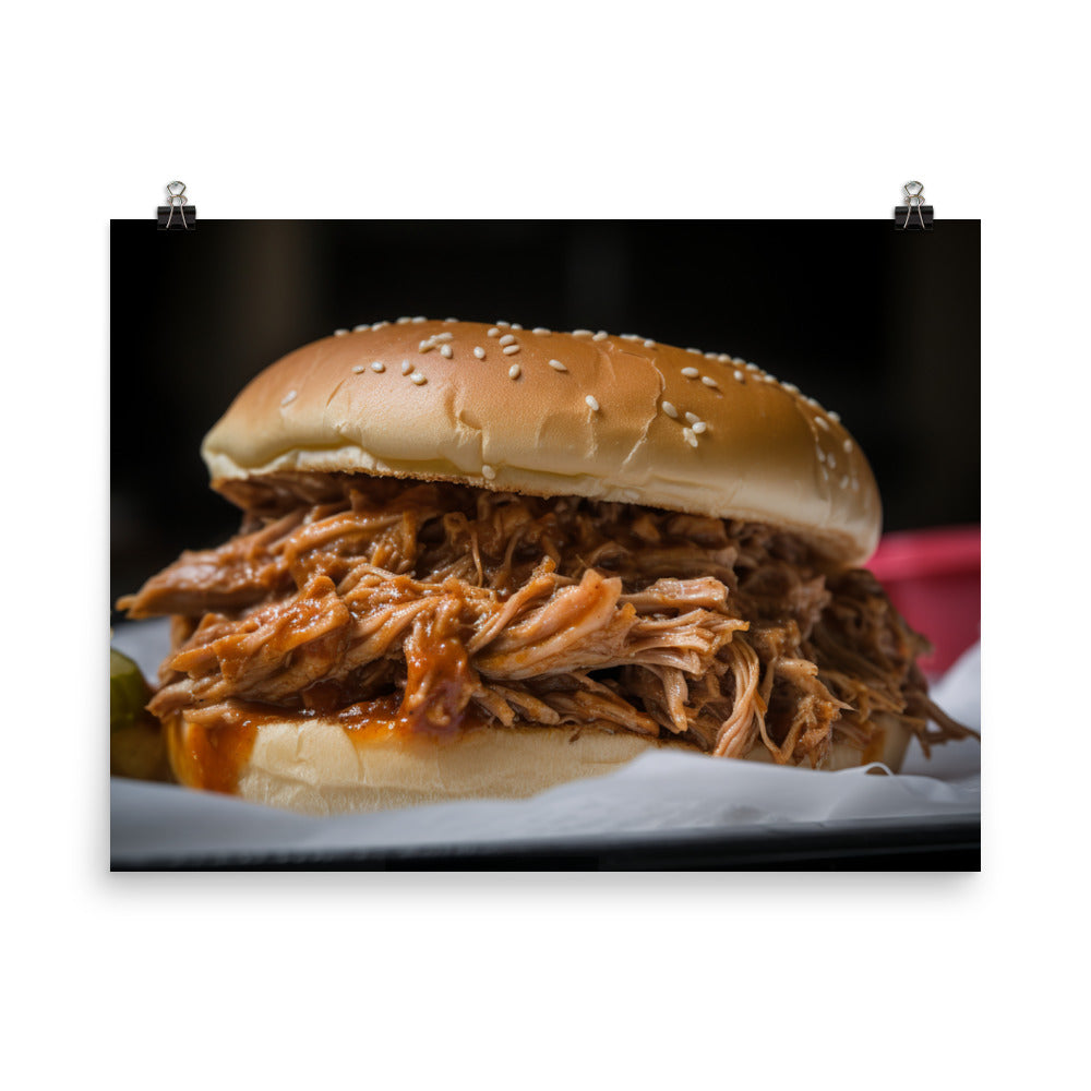 Pulled Pork Sandwich photo paper poster - Posterfy.AI